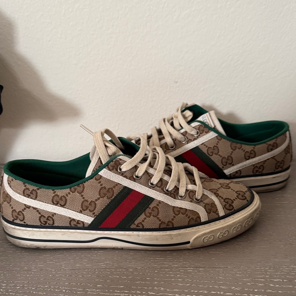 Gucci Brown and Green Logo Sneakers